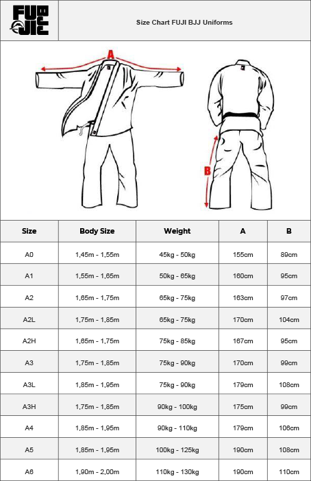 Fuji Size Chart